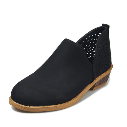 Women's Pointed Toe Short Boots with Thick Heels