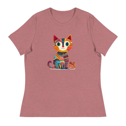 “Yarn Whiskers” Women’s Relaxed Fit T-Shirt – Designed by Nicole Snow
