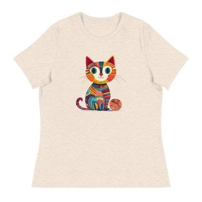 “Yarn Whiskers” Women’s Relaxed Fit T-Shirt – Designed by Nicole Snow