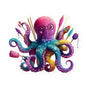 Yarnctopus Sticker – Bubble-Free Sticker for Makers, Crafters & Yarn Addicts