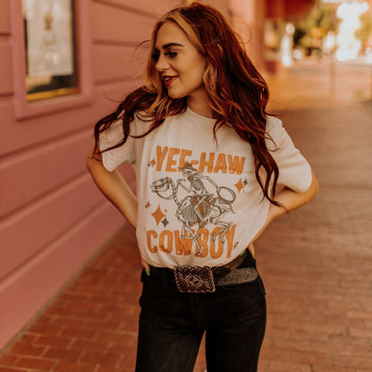 Yee-Haw Skeleton Cowboy Graphic Tee Wild Junkie