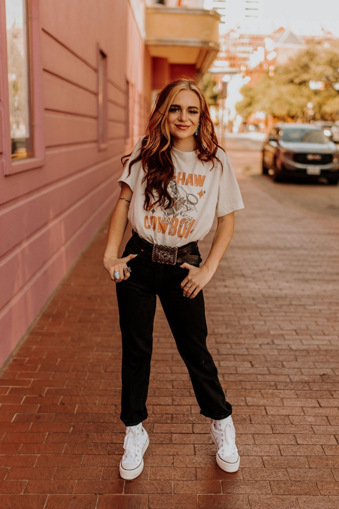 Yee-Haw Skeleton Cowboy Graphic Tee Wild Junkie
