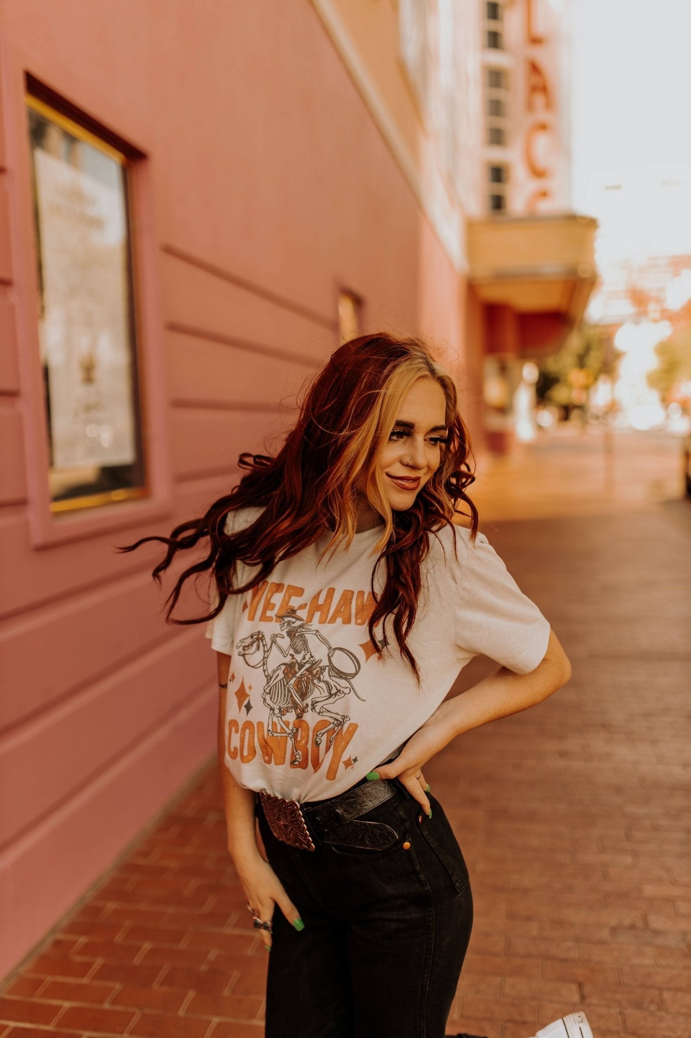 Yee-Haw Skeleton Cowboy Graphic Tee Wild Junkie
