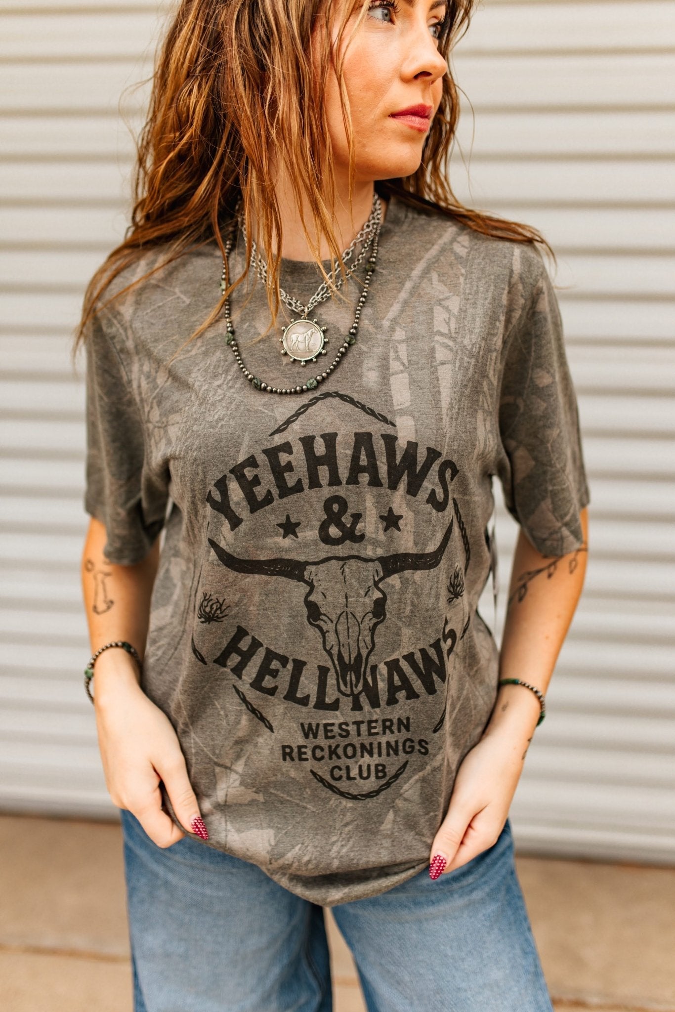 Yeehaws And Hellnaws RealTree Camo Graphic Tee Wild Junkie