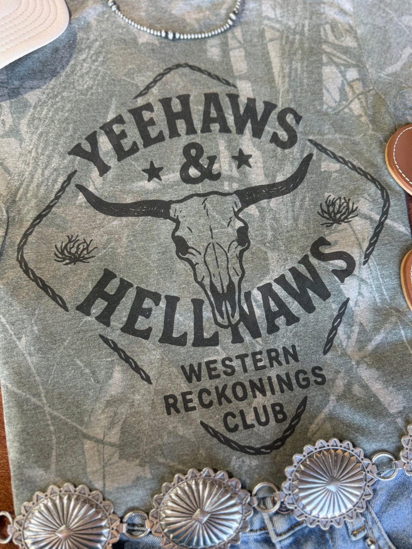 Yeehaws And Hellnaws RealTree Camo Graphic Tee Wild Junkie