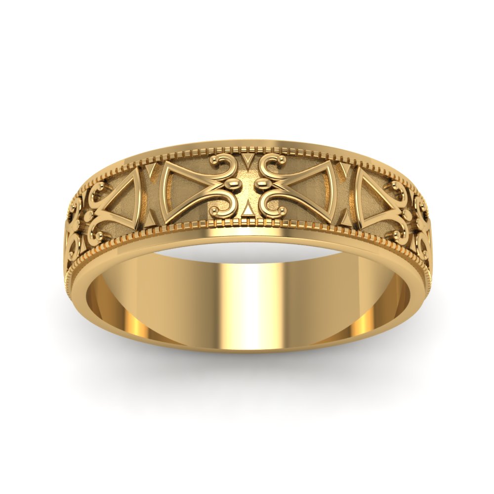 Antique Design Wedding Band Fascinating Diamonds