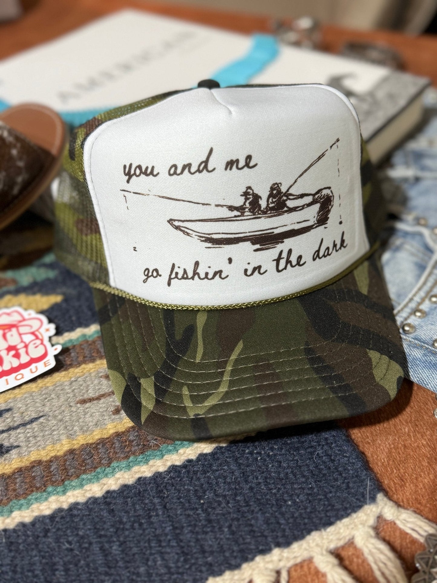 You And Me Go Fishin In The Dark Trucker Hat Wild Junkie