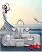 Trendy European Style Snake Print Shoulder Bag Set