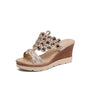Rhinestone Platform Sandals and Slippers with Heels