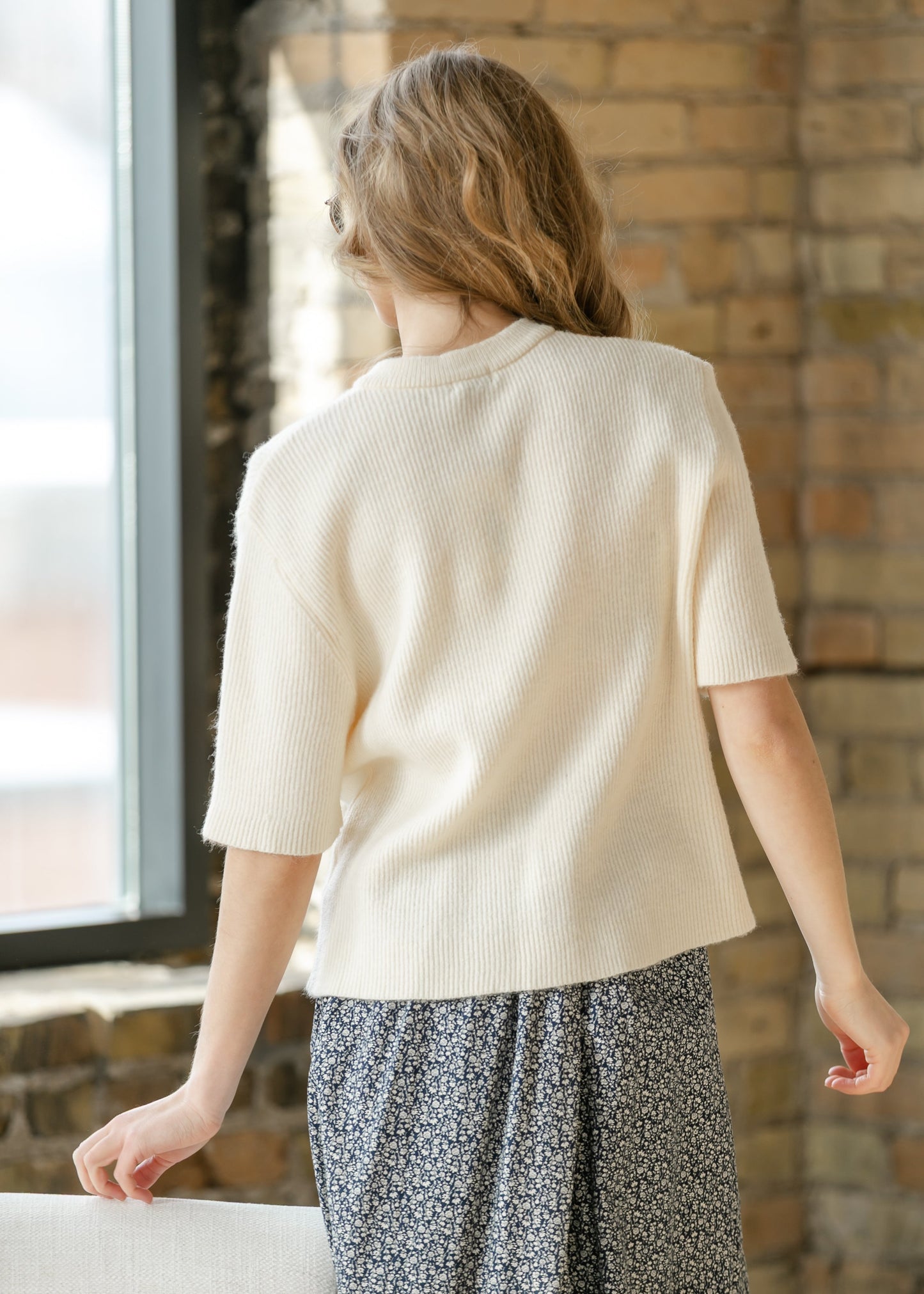 Zadie Ivory Short Sleeeve Button Cardigan Inherit Co.