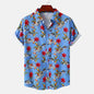 Men's Floral Print Short Sleeve Beach Shirt
