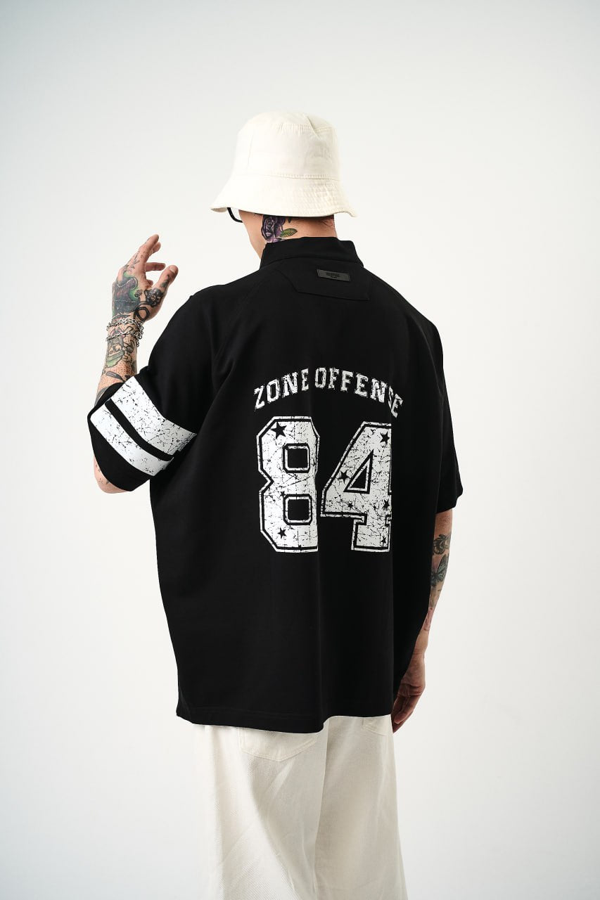 Men's Oversize 'ZONE OFFENSE 84' Graphic T-Shirt - Streetwear Football Tee Withinblack
