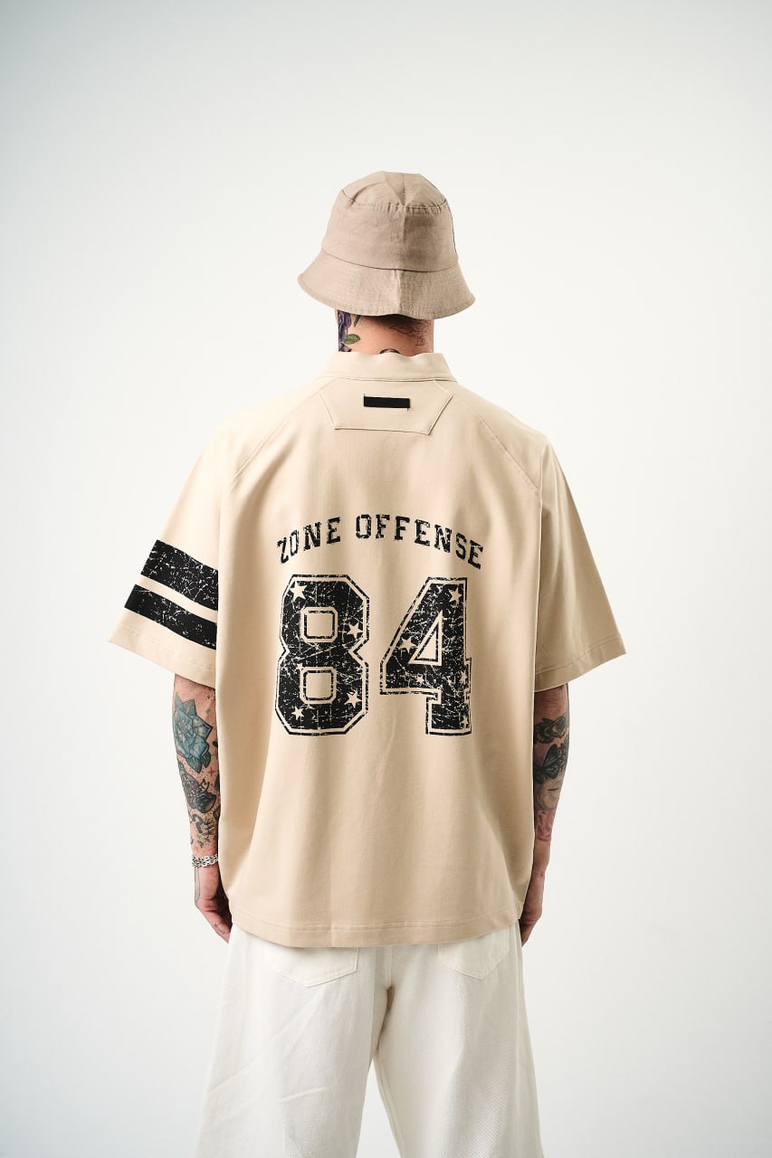 Men's Oversize 'ZONE OFFENSE 84' Graphic T-Shirt - Streetwear Football Tee Withinblack