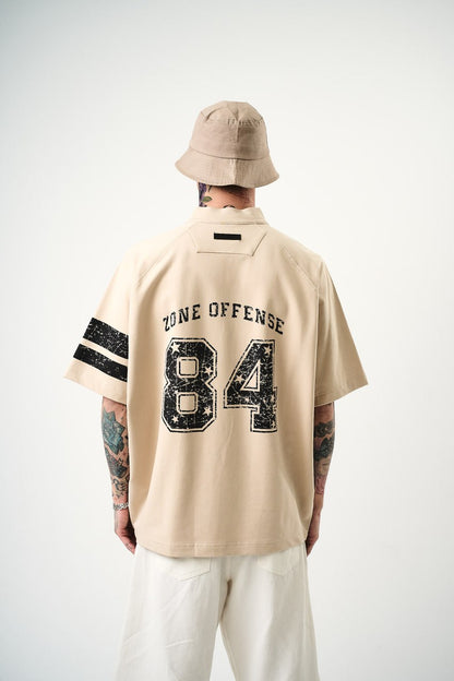 Men's Oversize 'ZONE OFFENSE 84' Graphic T-Shirt - Streetwear Football Tee Withinblack