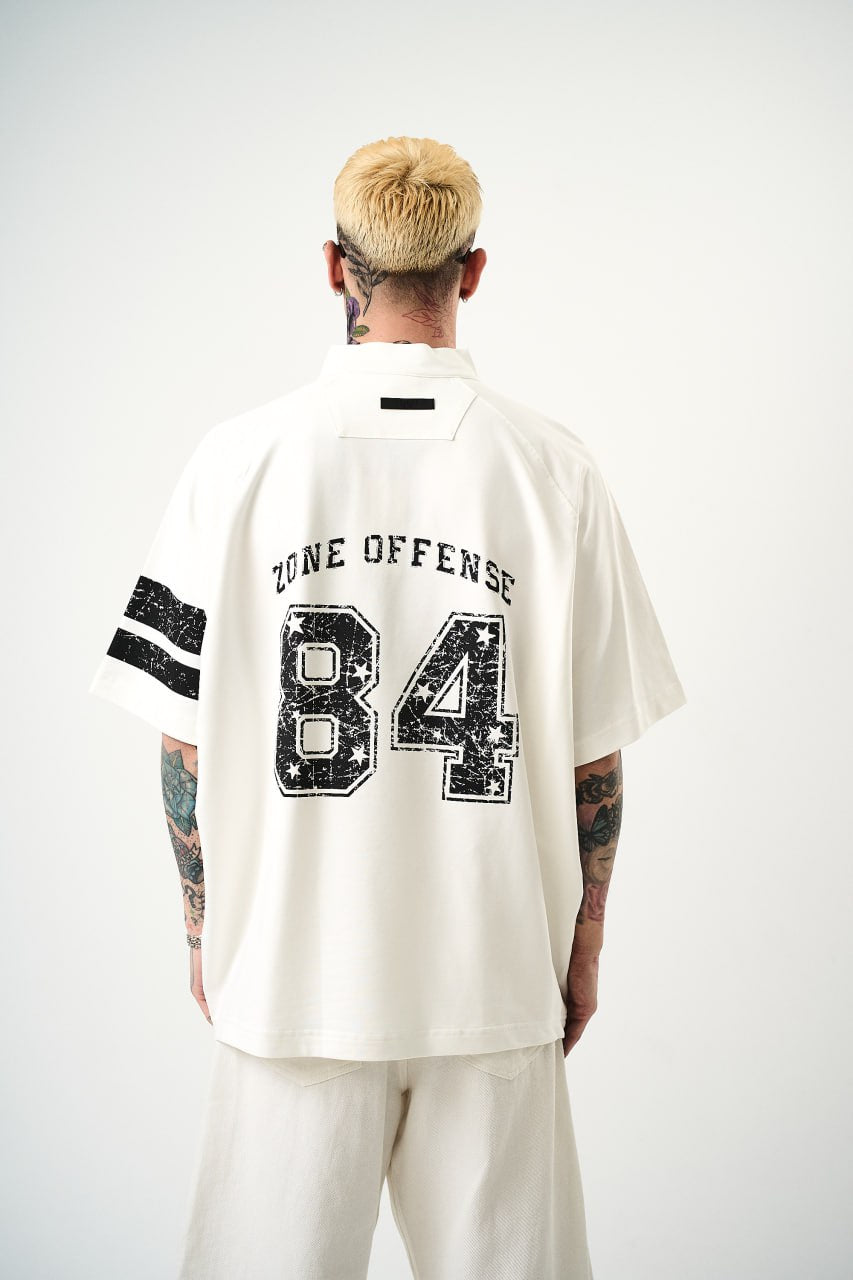 Men's Oversize 'ZONE OFFENSE 84' Graphic T-Shirt - Streetwear Football Tee Withinblack