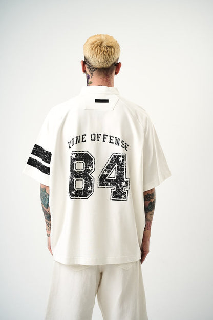 Men's Oversize 'ZONE OFFENSE 84' Graphic T-Shirt - Streetwear Football Tee Withinblack