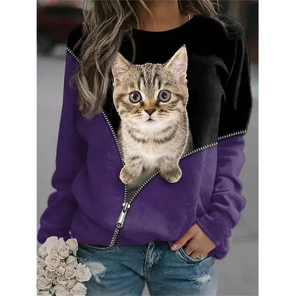 Thickened Stand Collar Zipper Plaid Sweatshirt for Women