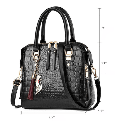Luxe Alligator Leather Shoulder Bag - Stylish Premium Leather Bag for Women Country in My Heart